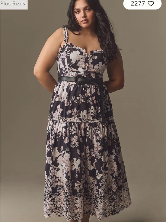 Anthropologie Dresses & Skirts - Anthropologie Black and Cream Floral Midi Dress